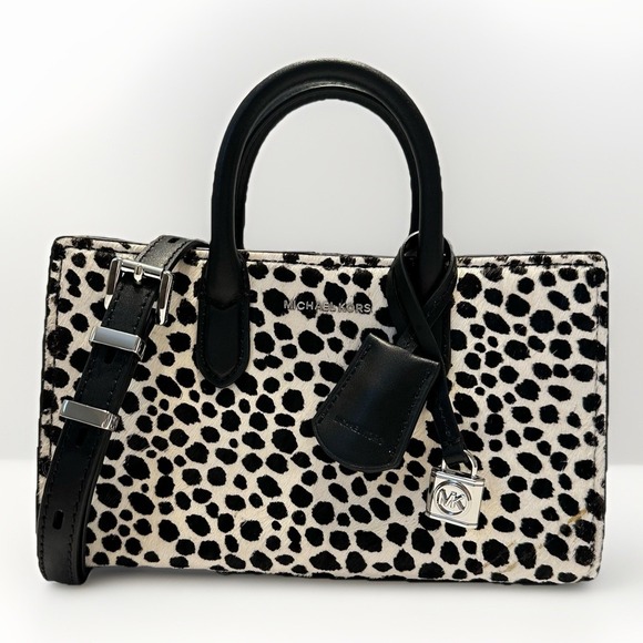 Michael Kors Scarlett Extra-Small Cheetah Print Calf Hair Crossbody Bag *READ* - Picture 1 of 14